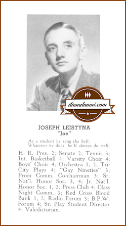 Ilion Alumni Physician - Joseph Anthony Leistyna IHS 1948