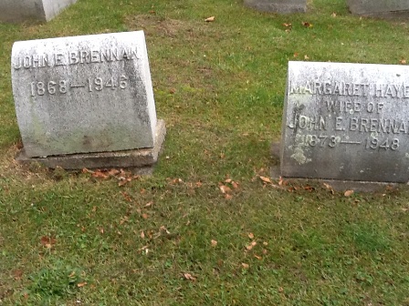 St. Agnes Cemetery - Ilion NY, Brennan and Hayes Family Plot - John E. Brennan and Margaret T.(Hayes) Brennan