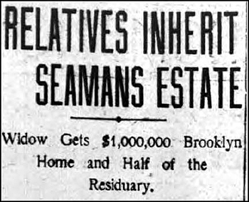 Newspaper Headline - Seamans Inheritance