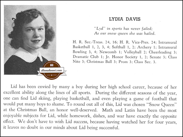 IHS Class of 1943 Lydia (Davis) Dibble-Shaughnessy