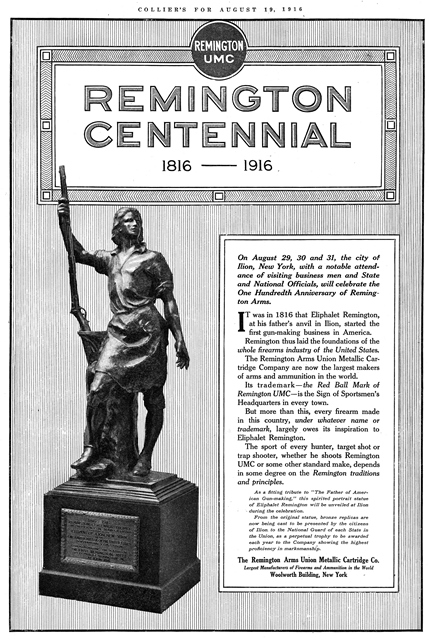 Colliers Magazine - August 19, 1916 - Remington Centennial Statue