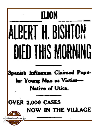 1918 Albert Bishton Newspaper Headline