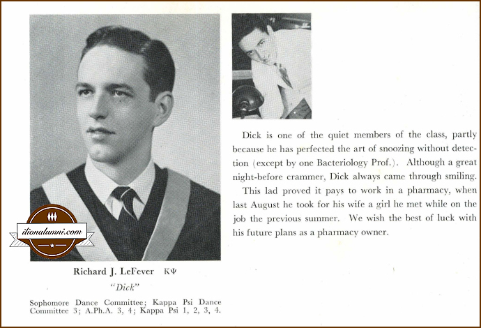 Richard LeFever Albany College of Pharmacy Graduation 1955