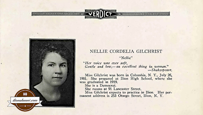 Ilion High School Class of 1919 - Nellie Gilchrist Darling
