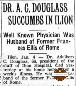 The Rome Daily Sentinel - Dr. Adelbert C. Douglass - Class of 1893