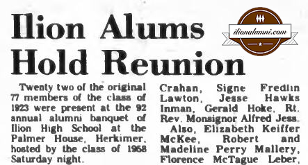 The Herkimer Evening Telegram - 1923 Reunion in 1973