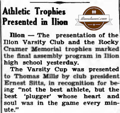 Herkimer Evening Telegram - 1947 Athletic Trophies Presented in Ilion