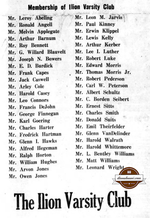 Ilion Sentinel - Parent Members of the Varsity Club 1949
