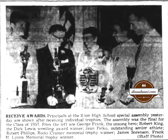 Herkimer Evening Telegram Ilion High School - Receive Awards - 1957