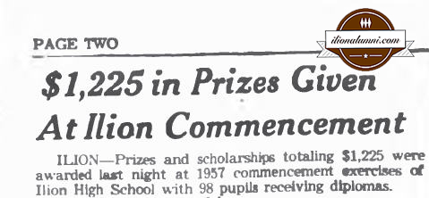 Herkimer Evening Telegram $1,225 in Prizes Given At Ilion Commencement Class of 1957