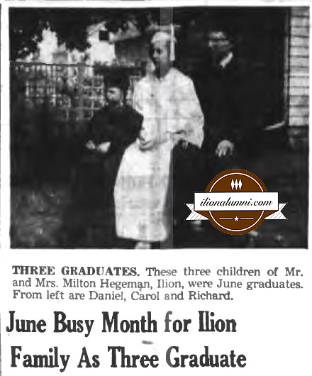 Herkimer Evening Telegram Ilion High School - June Busy Month for Ilion Family As Three Graduate 1957