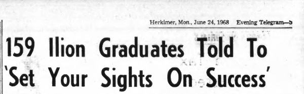 Herkimer Evening Telegram - 159 Ilion Graduates - 1968
