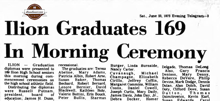 Herkimer Evening Telegram - Ilion Graduates 169 In Morning Ceremony - 1973
