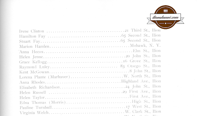 1911 Class Annual List of 1910 Class Members Part 2