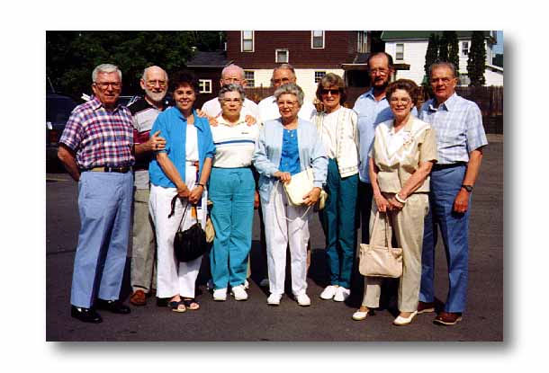 1941 Carol Baxter McLaughlin, Betty Weeks, Lillian Roberts Lankton & Flo Venema Allen Russell, Paul McLaughlin, Bud Weeks, George Lankton, Betty Bleau Seymour, Harry Seymour & Bill Venema