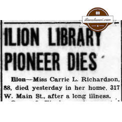 The Herkimer Evening Telegram 1878 - Ilion Library Pioneer Dies