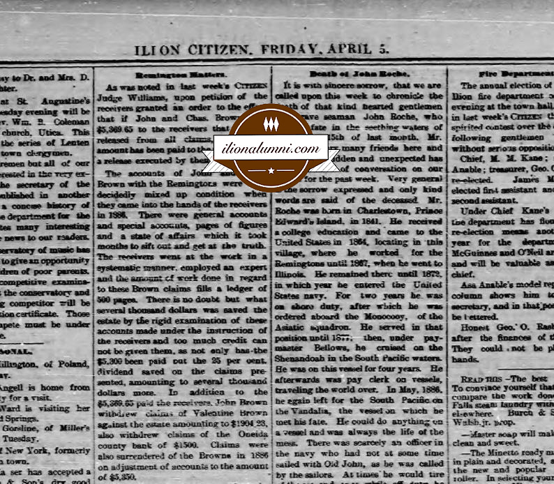 Ilion Citizen IHS Graduates 1889