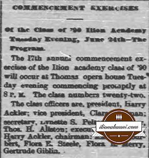 Ilion Citizen Ilion High School - Class of 1890