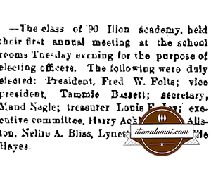 Richfield Springs Mercury - The class of '90 Ilion academy - 1890