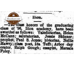 Little Falls Journal Courier Ilion 1896 Honors