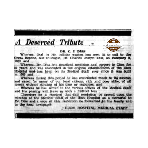 The Ilion Sentinel Ilion High School - Class of 1897 - Dr. Diss