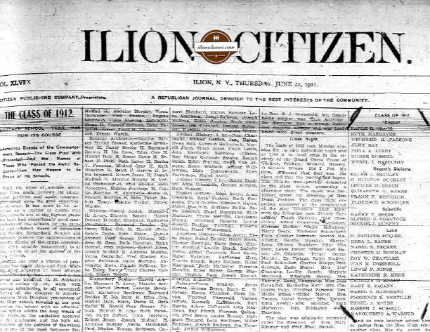 Ilion Citizen IHS Graduates 1911