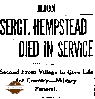 Utica Herald Dispatch - Sergt. Hempstead Died in Service - IHS  1917