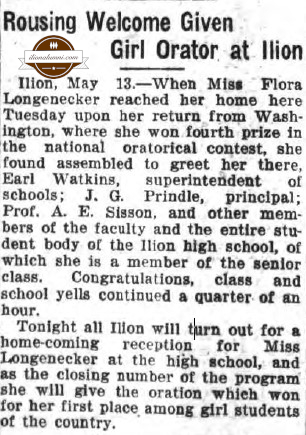 The Rome Daily Sentinel - Flora Longenecker Oratorical Contest 1925