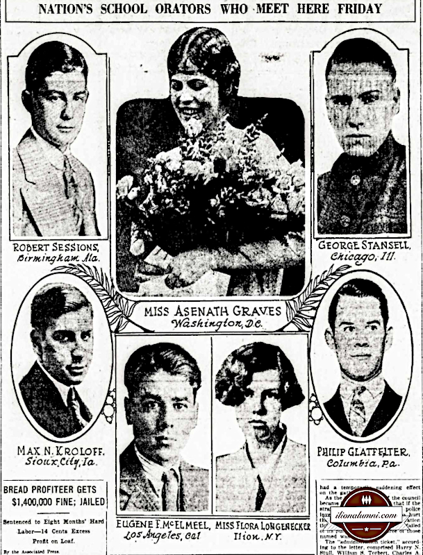 The Washington Evening Star - Flora Longenecker Oratorical Contest 1925
