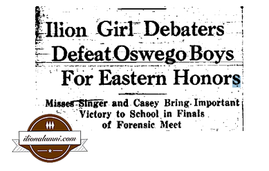 Utica Observer -  Ilion Emerges Winner Of Coveted Forensic Meet Title - Class of 1934