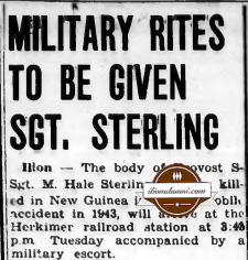 Herkimer Evening Telegram - Sgt. M. Hale Sterling - 1936