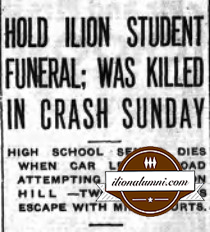 Ilion Sentinel - Hold Ilion Student Funeral; Was Killed In Crash Sunday - Class - of 1938