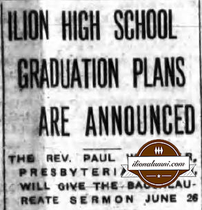 The Ilion Sentinel IHS Graduation Plans 1938