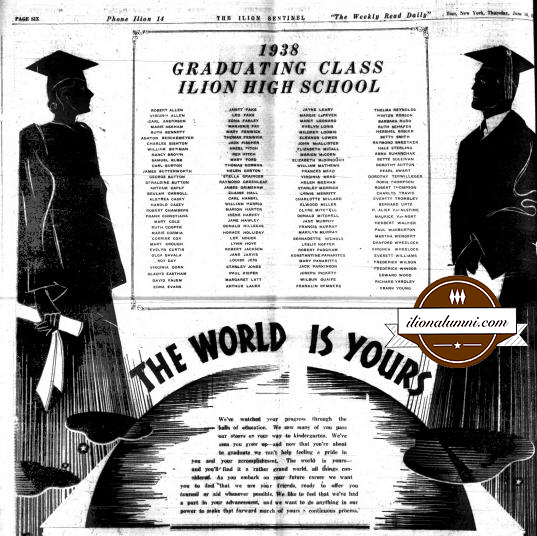 The Ilion Sentinel IHS Graduation Plans 1938