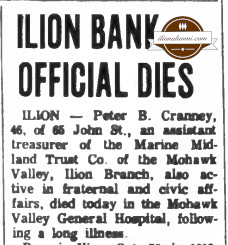 Herkimer Evening Telegram - IHS Class of 1939 - Ilion Bank Official Dies