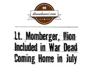 Ilion Sentinel - IHS Class of 1939 - Lt. Momberger, Ilion Included in War Dead Coming Home in July 