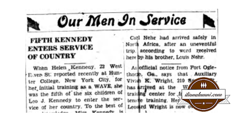 The Ilion Sentinel - IHS Class of 1941 - Fifth Kennedy Enters Service of Country