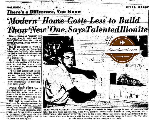 The Utica Observer - IHS Class of 1941 - Ward Cole