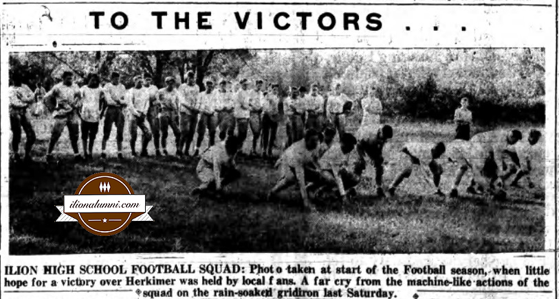 Ilion Sentinel - IHS 1942 - To The Victors - Ilion High Football Squad