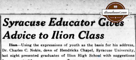 Herkimer Evening Telegram  Syracuse Educator Gives Advice to Ilion Class 1948