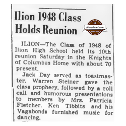 The Herkimer Evening Telegram - Ilion 1948 Class Holds Reunion - Ilion Class 1948