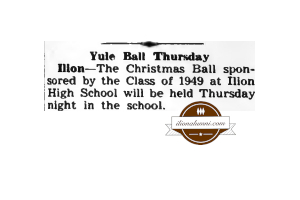The Herkimer Evening Telegram - Yule Ball Thursday - Ilion Class 1949