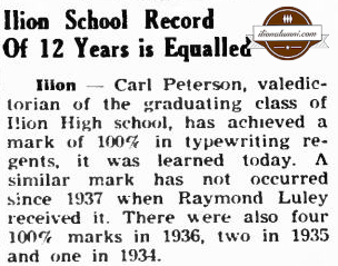 Herkimer Telegram Ilion School Record Of 12 Years is Equaled 1949