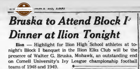 Herkimer Evening Telegram - Block I Dinner - IHS 1950