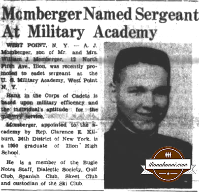 The Ilion Sentinel - A. J. Momberger Sergeant At Military Academy - IHS 1950