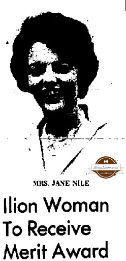 Utica Daily Press - Ilion Woman To Receive Merit Award - Mrs. Jane Nile - IHS 1950