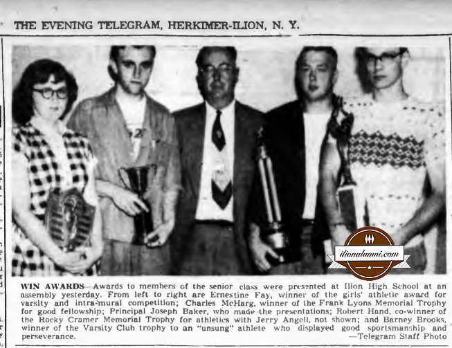 Herkimer Evening Telegram - Students Win Awards - Frank Lyons Memorial Trophy - 1952