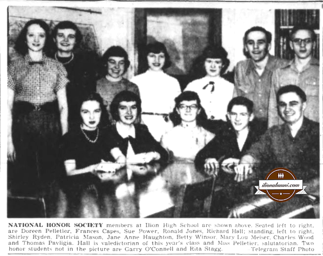 Herkimer Evening Telegram Class Honors At Ilion High Are Announced 1953