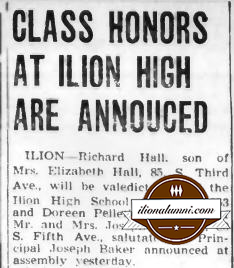 Herkimer Evening Telegram Elks Youth Leadership Award 1953