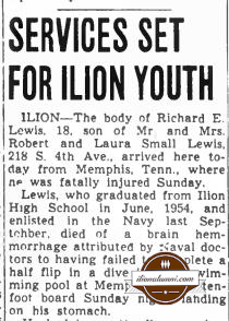 The Herkimer Evening Telegram IHS 1954 - Services Set for Ilion Youth